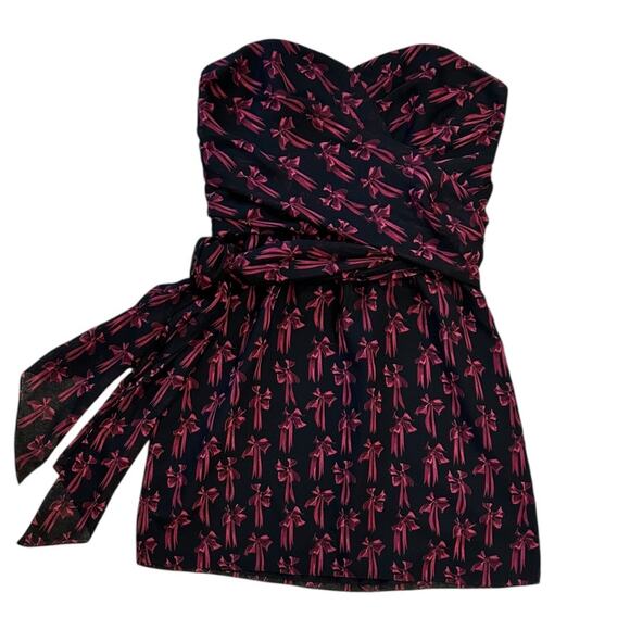 Ted Baker Strapless Bow Print Dress - Picture 1 of 5
